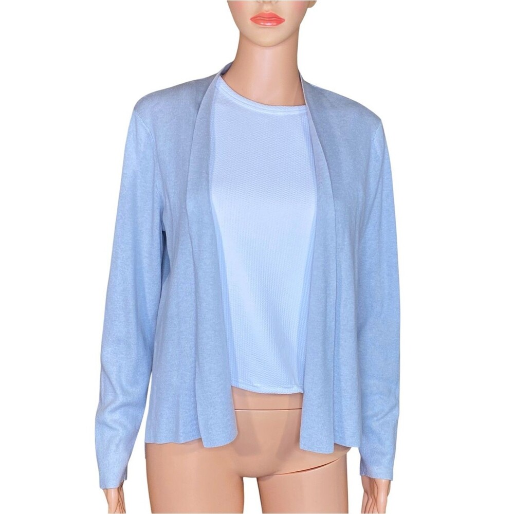 J. Jill Dove Gray Cardigan Open Front Soft Knit Material Layering Piece SZ Small